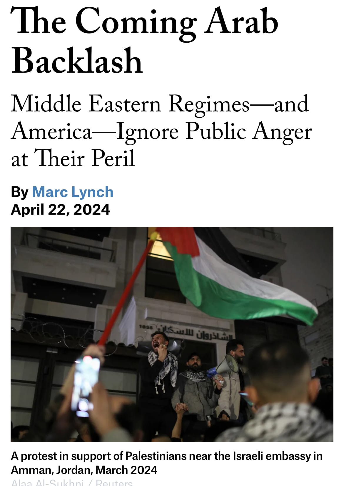 The Coming Arab Backlash