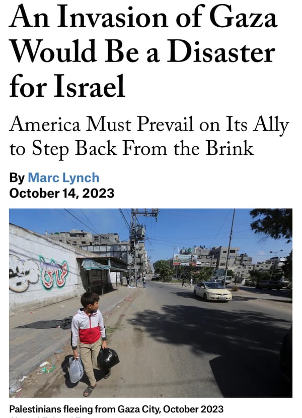 FA: Invading Gaza Will Be A Disaster