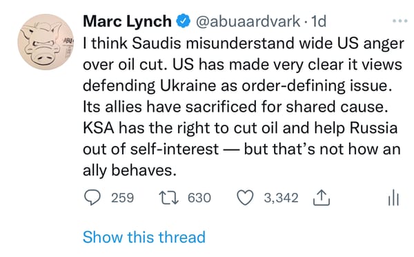 Saudi oil cuts and American international order